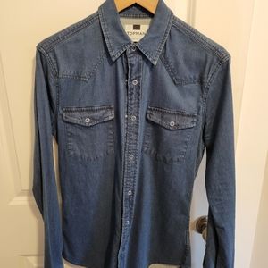 Topman western denim shirt blue small
